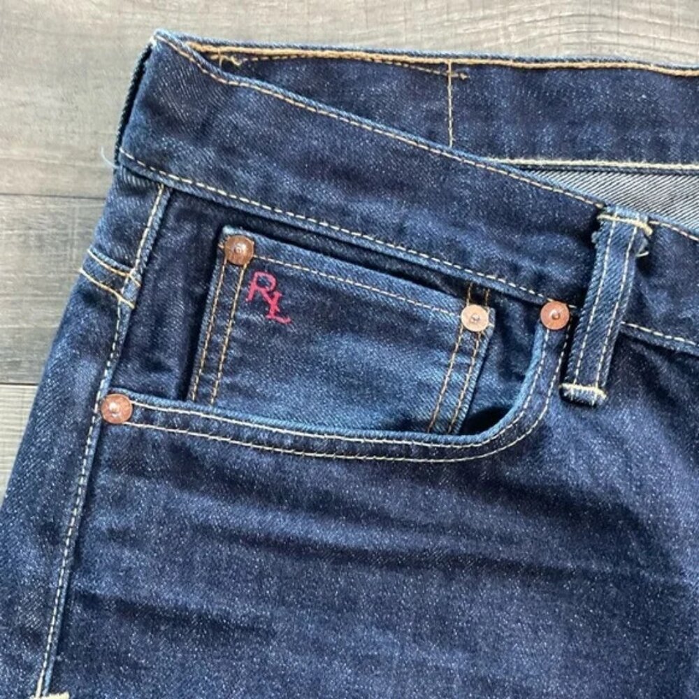 32x32 Polo Ralph Lauren Vintage 67 Denim Jeans Size Men’s Blue Straight Leg - Picture 4 of 11